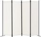 VEVOR Room Divider 4-Panel Opvouwbaar Privacy Scherm Scheidingsscherm Wit