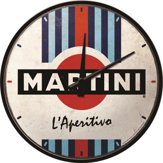 Nostalgic Art Martini - L'Aperitivo Racing Stripes Wandklok Ø 31 cm