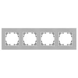 M Ledme 4-modules aluminium frame voor stopcontacten en schakelaars, kunststof, grijs