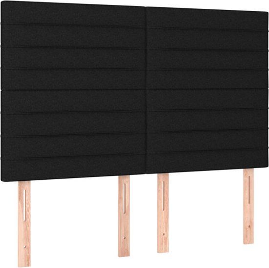 vidaXL Hoofdbord - Zwart - 144x5x118/128 cm - Stof