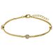 Lucardi - Dames Zilveren goldplated armband met zirkonia - Armband - 925 Zilver - Goudkleurig - 19 cm