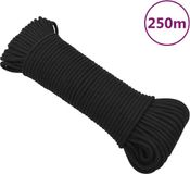 vidaXL Boottouw 3 mm 250 m polypropyleen zwart