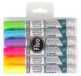 Pébéo - Set van 6 neonstiften speciaal voor stof en licht textiel, viltstiften voor stoffen en textiel, basic assortiment neon penseelpunt 1 mm, meerkleurig