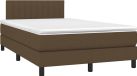 vidaXL Boxspring met matras stof donkerbruin 120x190 cm