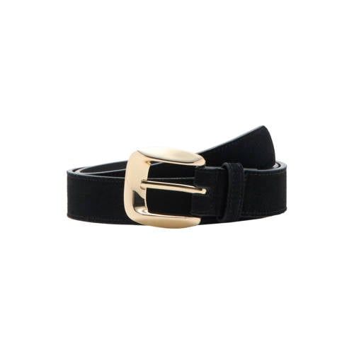 Mango Black Suede Belt