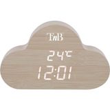 T'nB LED-wekker Joy met houtafwerking wolk vorm