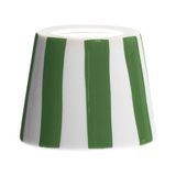 Zafferano Poldina Kap, Handversierde Keramische Tafellamp Kap, Compatibel met Poldina Lampen, Gemaakt in Italië, Ø13 x 10 cm, Kleur Wit - Groene Strepen