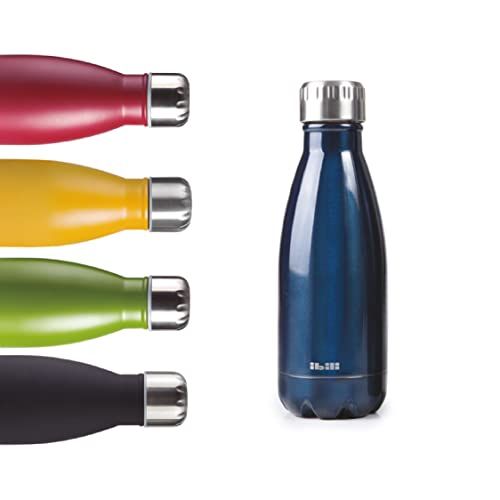 IBILI Thermosfles met dubbele wand, blauw, 350 ml, 18/10 roestvrij staal, herbruikbaar