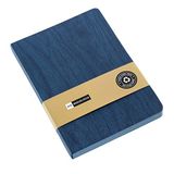 Miquelrius - Recycling notitieboek A6, glad notitieboek met 96 witte vellen, papier 80 g/m², flexibele omslag van gestructureerd karton in blauwe houtlook