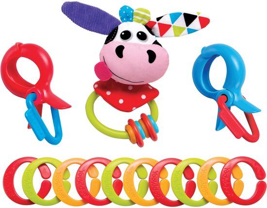 Yookidoo Clips & links baby rammelaar - koe