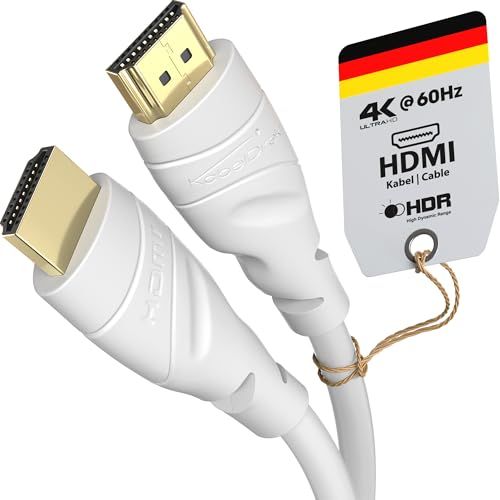 KabelDirekt – HDMI-kabel 4K – 15m – wit – voor PS5, Blu-ray, Xbox, Switch