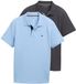 Tom Tailor - Poloshirts in een set van 2 - Maat S - washed out middle blue
