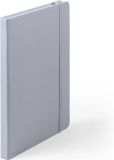 Merkloos Notitieboekje A5 - met elastiek - zilver - 100 pagina's - hardcover