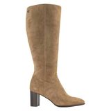 ESPRIT suède laarzen met blokhak - taupe
