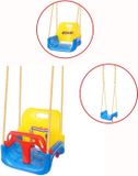 Malatec 3 in 1 Meegroei Schommel - Babyschommel Peuter Kleuter - Geel Blauw Rood