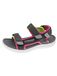Beppi Sandalen antraciet / lichtgroen / fuchsia