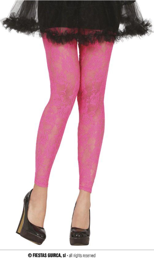 Fiestas Guirca - Fuchsia kanten voetloze panty - Vrouwen - Carnaval