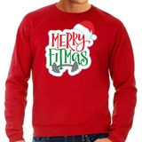 Bellatio Decorations Merry fitmas Kerst sweater / Kerst trui rood voor heren - Kerstkleding / Christmas outfit XXL