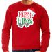 Bellatio Decorations Merry fitmas Kerst sweater / Kerst trui rood voor heren - Kerstkleding / Christmas outfit XXL