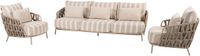 4 Seasons Outdoor Beverly stoel bank loungeset 3 delig latte
