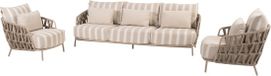4 Seasons Outdoor Beverly stoel bank loungeset 3 delig latte