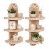 Merkloos / Sans marque Relaxdays Wandplank, set van 2, Hout, naturel