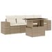 vidaXL 5-delige Loungeset met kussens, polyrattan, beige