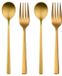Alpina 8x Gebaksvorkjes en 12x Theelepeltjes - doré - Inox - 15 cm