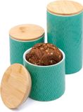 Unyqoos Ensemble de pots de stockage en céramique - turquoise