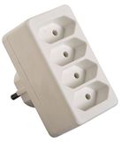 AS-Schwabe 48411 Prise européenne 4 prises, blanc, 230 V