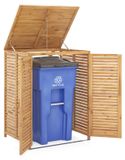 COSTWAY Abri pour poubelles en bois, 120 litres, avec porte et couvercle
