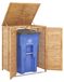 COSTWAY Abri pour poubelles en bois, 120 litres, avec porte et couvercle