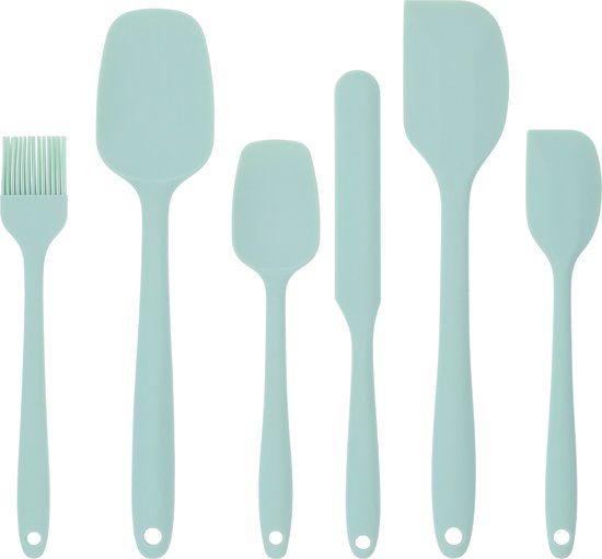Krumble Spatelset - Set van 6 - Siliconen - Lichtgroen