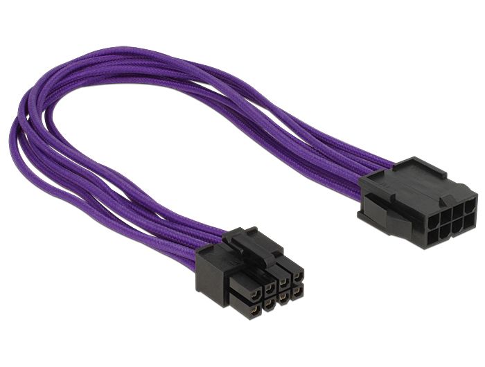 DeLOCK 0.3m EPS12V 8-pin Extension Cable - Purple