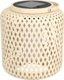 Eglo Marliano Lampe de table solaire d'extérieur - Énergie solaire - LED - 24 cm - Marron/Noir/Blanc - Bois - Rechargeable