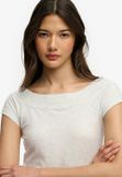 Superdry & Co Superdry Athletic Essentials Off Shoulder Top Dames Iced Grey Marl Katoen/Polyester Maat 12