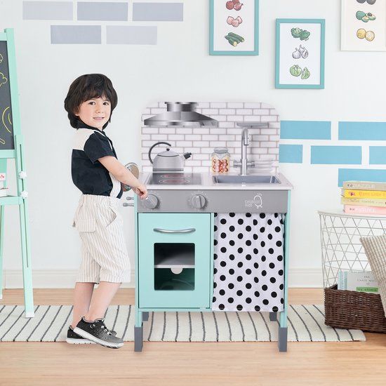 Teamson Kids Modern Houten Speelkeuken - Mintgroen