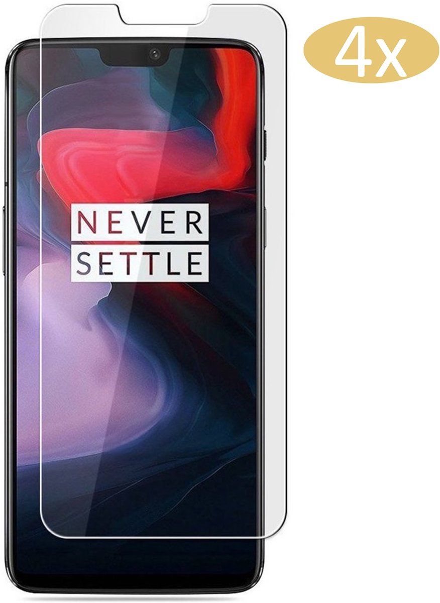iCall 4 Stuks Pack OnePlus 6 Screenprotector Tempered Glass