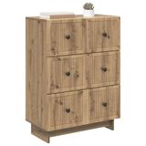 vidaXL Ladekast 66 x 34,5 x 90 cm Bewerkt hout Artisanaal eiken