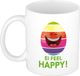 Bellatio Decorations Shoppartners Bv Pasen mok / beker - Ei feel happy - 300 ml keramiek