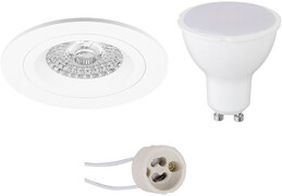 BES LED LED Spot Set - Pragmi Rodos Pro - GU10 Fitting - Dimbaar - Inbouw Rond - Mat Wit - 6W - Helder/Koud Wit 6400K - Ã˜93mm