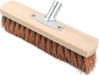 Sans marque Balai rigide extérieur cour balai 10" avec manche en bois de bassine naturelle