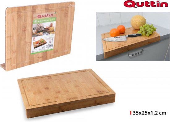Quttin Snijplank - Bamboe - Rechthoek - 35 x 25 cm - Met sapgeul