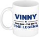 Bellatio Decorations Naam cadeau Vinny - The man, The myth the legend koffie mok / beker 300 ml
