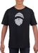 Bellatio Decorations Shoppartners Bv Kerstman hoofd Kerst t-shirt - zwart met zilveren glitter bedrukking - kinderen - Kerstkleding / Kerst outfit 116/134