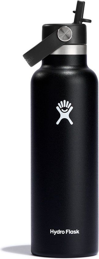 Hydro Flask Standard Mouth Flex Straw Cap Drinkfles - 621 ml - Black