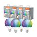LEDVANCE SMART+ MATTER LED lamp, compatibel met Google, Alexa, Apple, witte matte look, 14W, 1521lm, E27-fitting, gekleurd licht en wit licht, app- of stembediening, levensduur tot 20.000 uur, 4-pack
