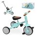 Interbaby Evolutionaire babydriewieler, 5-in-1, kinderfiets van 1 jaar tot 5 jaar, van driewieler tot fiets, met of zonder pedalen, aanpasbaar en transformeerbaar, groen