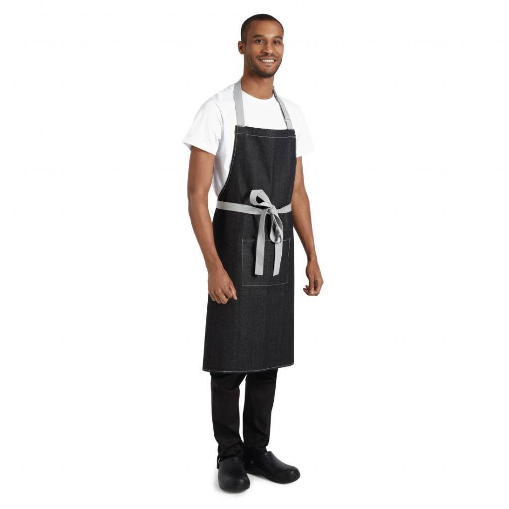 Whites Chefs Clothing Whites Southside Denimhalterschort Zwart