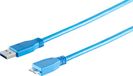 1x USB-A adapterkabel, Micro-B, 3.0, blauw, 1m